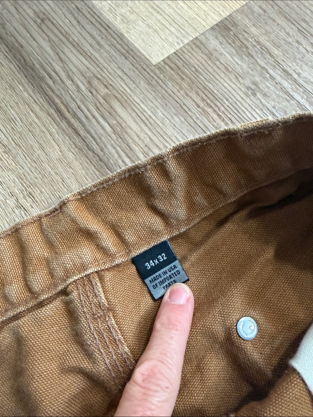 Carhartt Vintage 1990s Double Knee Brown Canvas Work Pants Loose Fit 34X32 - Picture 4 of 10